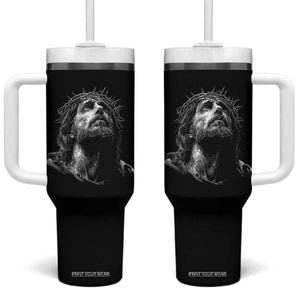 Jesus Christ Religious Christian Faith Crown Of Thorns Tumbler With Handle TS11 One Size: 40 oz Black Print Your Wear