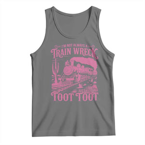 Funny I Am Not Always A Train Wreck Just Kidding Toot Toot Tank Top Pink Train TS11 Black Heather Print Your Wear