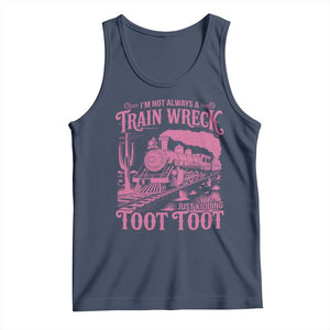 Funny I Am Not Always A Train Wreck Just Kidding Toot Toot Tank Top Pink Train TS11 Navy Print Your Wear