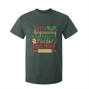 Funny Christmas Baker T Shirt For Kid It's Beginning To Taste A Lot Like Christmas Gingerbread TS11 Dark Forest Green Print Your Wear