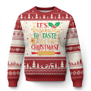 Funny Christmas Baker Ugly Christmas Sweater It's Beginning To Taste A Lot Like Christmas Gingerbread TS11 Red Print Your Wear