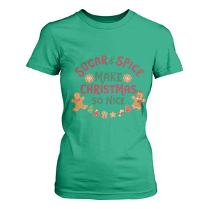Funny Christmas Baking T Shirt For Women Sugar And Spice Make Christmas So Nice Gingerbread TS11 Irish Green Print Your Wear