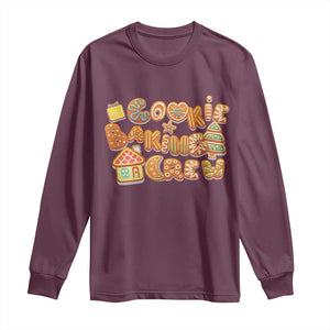 Funny Christmas Baking Long Sleeve Shirt Cookie Baking Crew Family Matching TS11 Maroon Print Your Wear