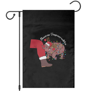 Funny Moo Deng Christmas Garden Flag Become Ungovernable Reindeer Xmas Santa TS11 Black Print Your Wear