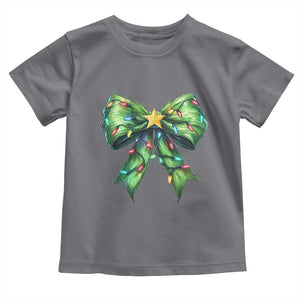 Funny Christmas Coquette Baby Shirt Green Xmas Tree Bow TS11 Charcoal Print Your Wear