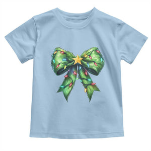 Funny Christmas Coquette Baby Shirt Green Xmas Tree Bow TS11 Light Blue Print Your Wear
