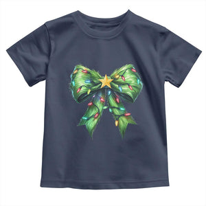Funny Christmas Coquette Baby Shirt Green Xmas Tree Bow TS11 Navy Print Your Wear