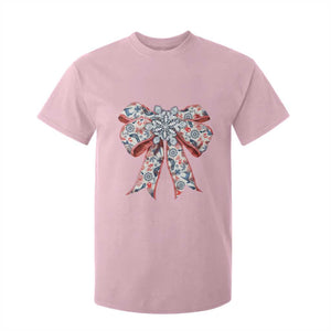 Funny Toile Folk Art Scandinavian Coquette Bow Christmas T Shirt For Kid TS11 Light Pink Print Your Wear