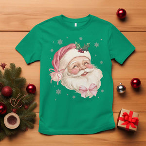 Christmas Coquette Pink Santa Bow T Shirt TS11 Irish Green Print Your Wear