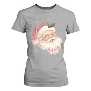 Christmas Coquette Pink Santa Bow T Shirt For Women TS11 Sport Gray Print Your Wear