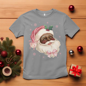 Christmas Coquette Pink Black Santa Bow T Shirt TS11 Sport Gray Print Your Wear