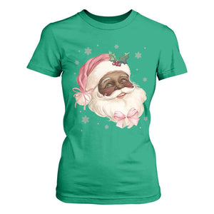 Christmas Coquette Pink Black Santa Bow T Shirt For Women TS11 Irish Green Print Your Wear