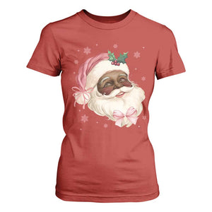 Christmas Coquette Pink Black Santa Bow T Shirt For Women TS11 Red Print Your Wear
