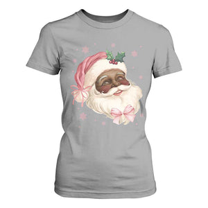 Christmas Coquette Pink Black Santa Bow T Shirt For Women TS11 Sport Gray Print Your Wear