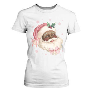 Christmas Coquette Pink Black Santa Bow T Shirt For Women TS11 White Print Your Wear
