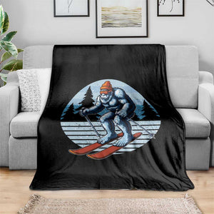 Funny Skiing Bigfoot Ski Winter Sport Yeti Snowboarder Skier Throw Blanket TS11 Print Your Wear