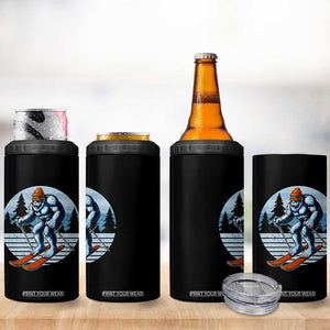 Funny Skiing Bigfoot Ski Winter Sport Yeti Snowboarder Skier 4 in 1 Can Cooler Tumbler TS11 Print Your Wear