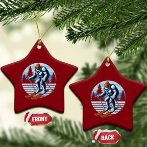 Funny Skiing Bigfoot Ski Winter Sport Yeti Snowboarder Skier Ceramic Ornament TS11 Print Your Wear