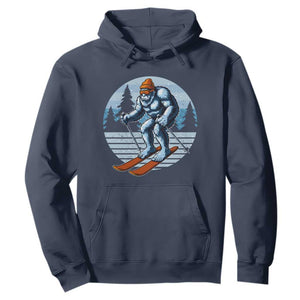 Funny Skiing Bigfoot Ski Winter Sport Yeti Snowboarder Skier Hoodie TS11 Navy Print Your Wear