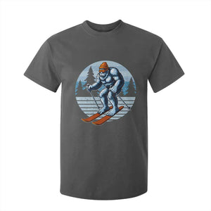 Funny Skiing Bigfoot Ski Winter Sport Yeti Snowboarder Skier T Shirt For Kid TS11 Dark Heather Print Your Wear