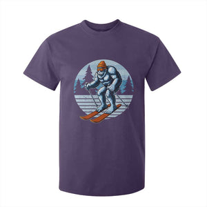 Funny Skiing Bigfoot Ski Winter Sport Yeti Snowboarder Skier T Shirt For Kid TS11 Purple Print Your Wear
