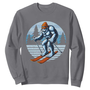 Funny Skiing Bigfoot Ski Winter Sport Yeti Snowboarder Skier Sweatshirt TS11 Charcoal Print Your Wear