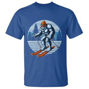 Funny Skiing Bigfoot Ski Winter Sport Yeti Snowboarder Skier T Shirt TS11 Royal Blue Print Your Wear