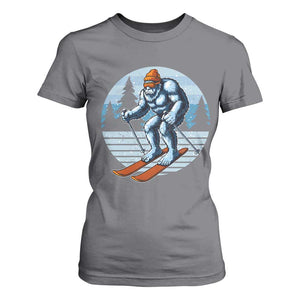 Funny Skiing Bigfoot Ski Winter Sport Yeti Snowboarder Skier T Shirt For Women TS11 Charcoal Print Your Wear