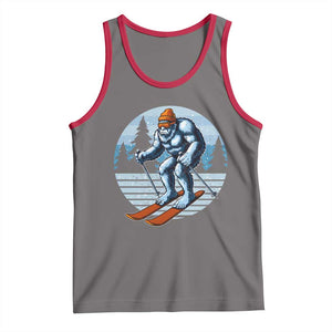 Funny Skiing Bigfoot Ski Winter Sport Yeti Snowboarder Skier Tank Top TS11 Deep Heather Red Print Your Wear