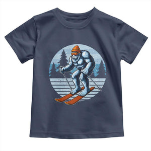 Funny Skiing Bigfoot Ski Winter Sport Yeti Snowboarder Skier Toddler T Shirt TS11 Navy Print Your Wear