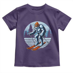 Funny Skiing Bigfoot Ski Winter Sport Yeti Snowboarder Skier Toddler T Shirt TS11 Purple Print Your Wear