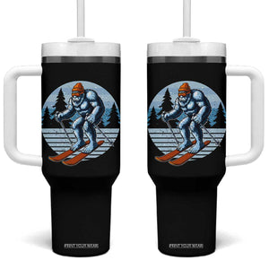 Funny Skiing Bigfoot Ski Winter Sport Yeti Snowboarder Skier Tumbler With Handle TS11 One Size: 40 oz Black Print Your Wear