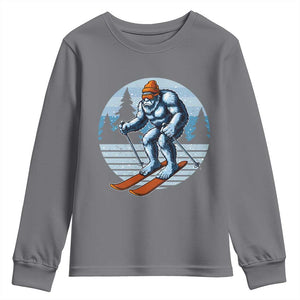 Funny Skiing Bigfoot Ski Winter Sport Yeti Snowboarder Skier Youth Sweatshirt TS11 Charcoal Print Your Wear