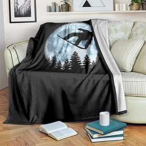 Snowboard Moon Snowboarding Winter Sports Throw Blanket TS11 Print Your Wear
