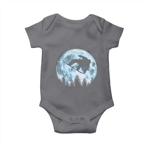 Snowboard Moon Snowboarding Winter Sports Baby Onesie TS11 Charcoal Print Your Wear