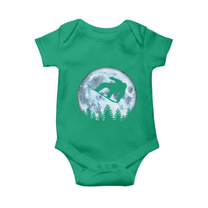 Snowboard Moon Snowboarding Winter Sports Baby Onesie TS11 Irish Green Print Your Wear