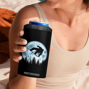 Snowboard Moon Snowboarding Winter Sports 4 in 1 Can Cooler Tumbler - Print Your Wear
