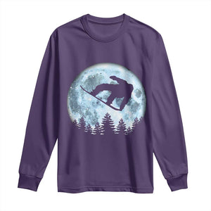 Snowboard Moon Snowboarding Winter Sports Long Sleeve Shirt TS11 Purple Print Your Wear