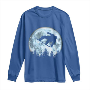 Snowboard Moon Snowboarding Winter Sports Long Sleeve Shirt TS11 Royal Blue Print Your Wear