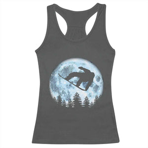 Snowboard Moon Snowboarding Winter Sports Racerback Tank Top TS11 Dark Heather Print Your Wear