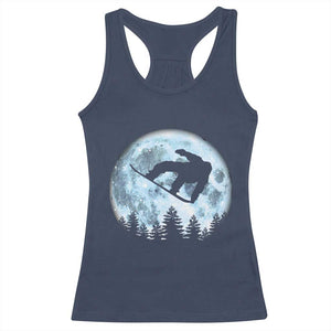 Snowboard Moon Snowboarding Winter Sports Racerback Tank Top TS11 Navy Print Your Wear