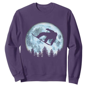 Snowboard Moon Snowboarding Winter Sports Sweatshirt TS11 Purple Print Your Wear