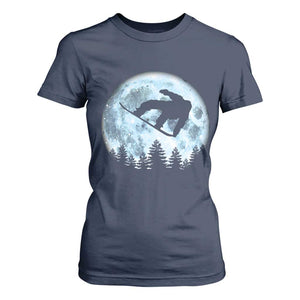 Snowboard Moon Snowboarding Winter Sports T Shirt For Women TS11 Navy Print Your Wear