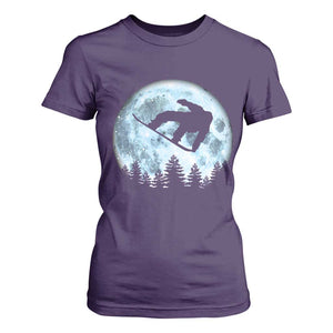 Snowboard Moon Snowboarding Winter Sports T Shirt For Women TS11 Purple Print Your Wear