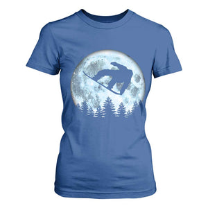 Snowboard Moon Snowboarding Winter Sports T Shirt For Women TS11 Royal Blue Print Your Wear
