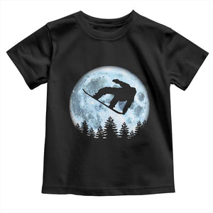 Snowboard Moon Snowboarding Winter Sports Toddler T Shirt TS11 Black Print Your Wear