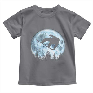 Snowboard Moon Snowboarding Winter Sports Toddler T Shirt TS11 Charcoal Print Your Wear