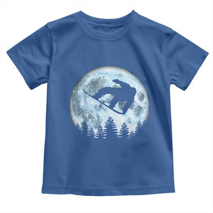 Snowboard Moon Snowboarding Winter Sports Toddler T Shirt TS11 Royal Blue Print Your Wear