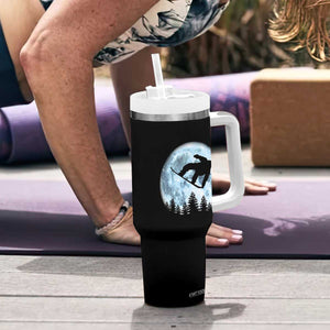 Snowboard Moon Snowboarding Winter Sports Tumbler With Handle TS11 Print Your Wear