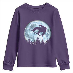 Snowboard Moon Snowboarding Winter Sports Youth Sweatshirt TS11 Purple Print Your Wear